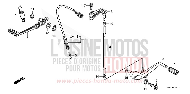 PEDALE von CBR1000RR "Fireblade" PEARL SUNBEAM WHITE (NHA66) von 2008